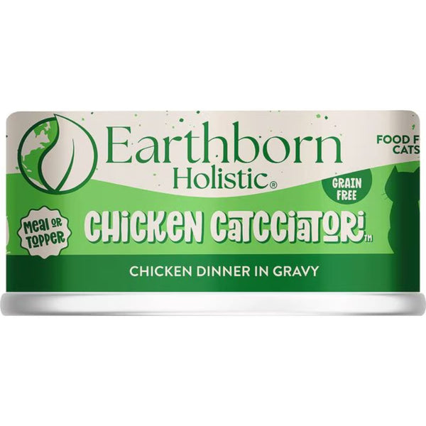 5.5oz Earthborn Chicken Catcciatori Canned Cat Food (Chicken Dinner In Gravy)