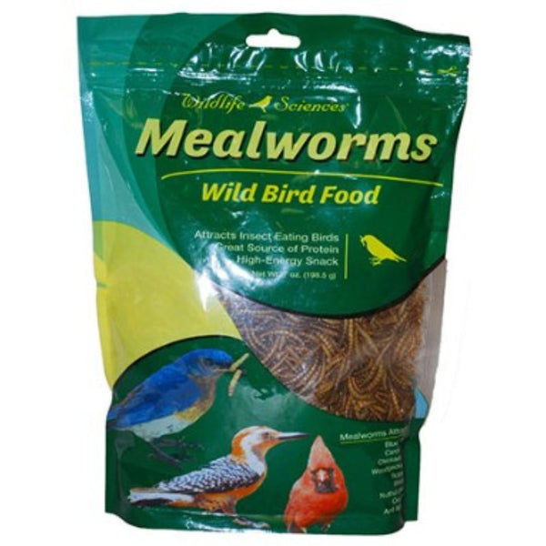 7 oz Mealworm Stand-Up Pouch - Premium Dried Mealworms for Wild Birds