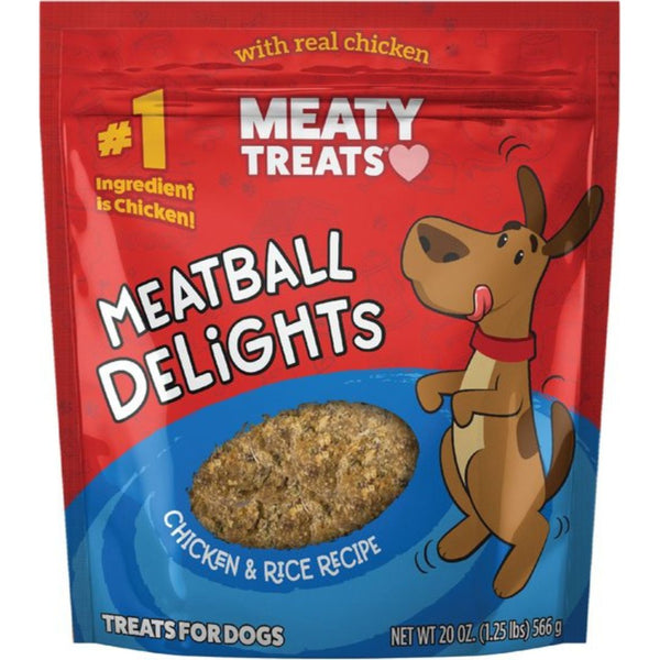 20oz Meatball Delights Chicken Flavor Meaty Treats - Premium Dog Training Treats with Real Chicken