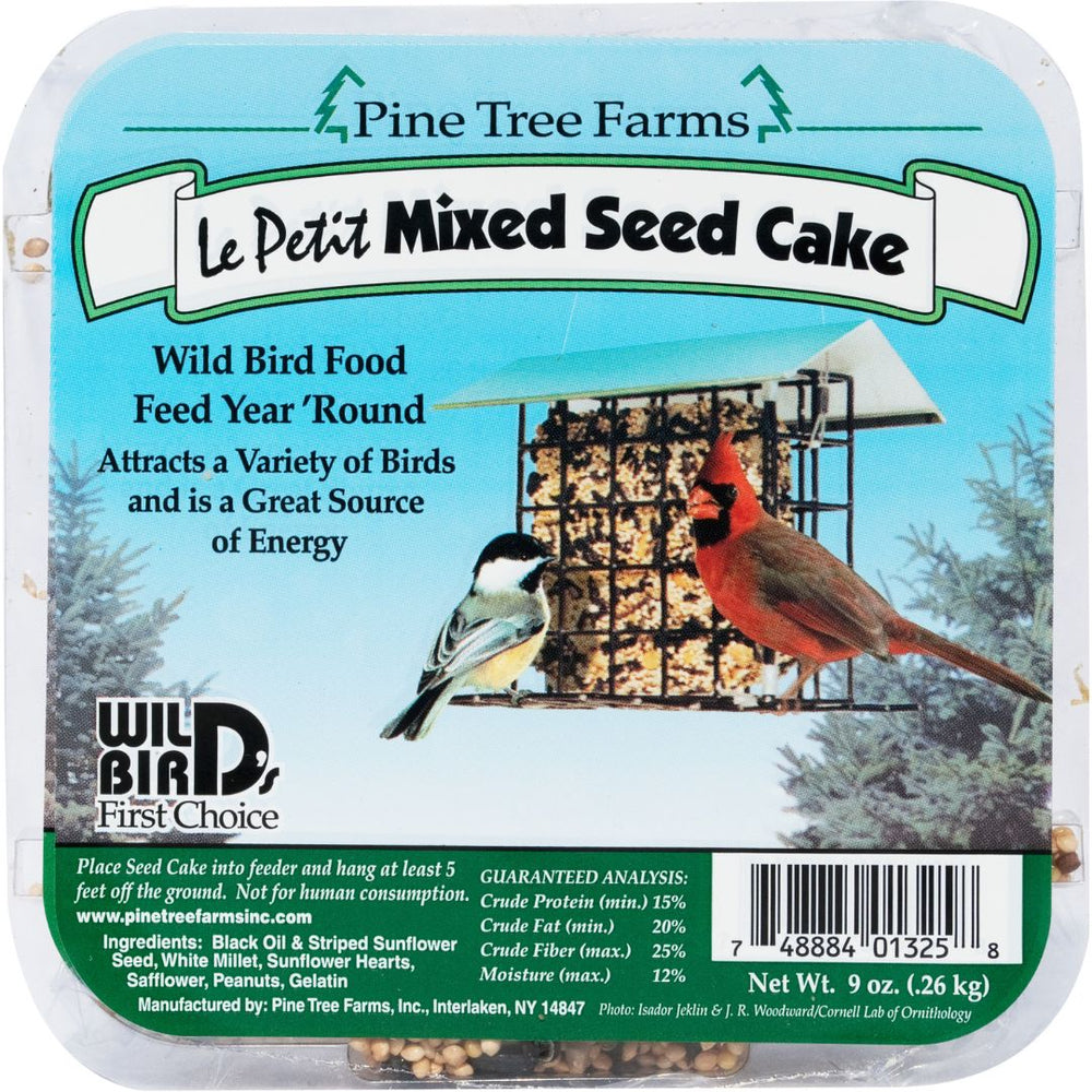 9oz Pine Tree Farms LePetit Mixed Seed Suet Cake Bird Treat