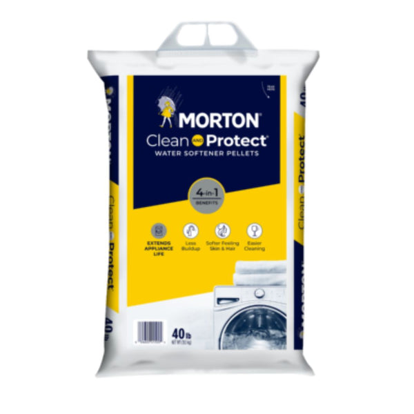 Morton Clean & Protect Water Softener Salt Pellets - 40.0 lbs Bag | High Purity Salt for Cleaner, Softer Water