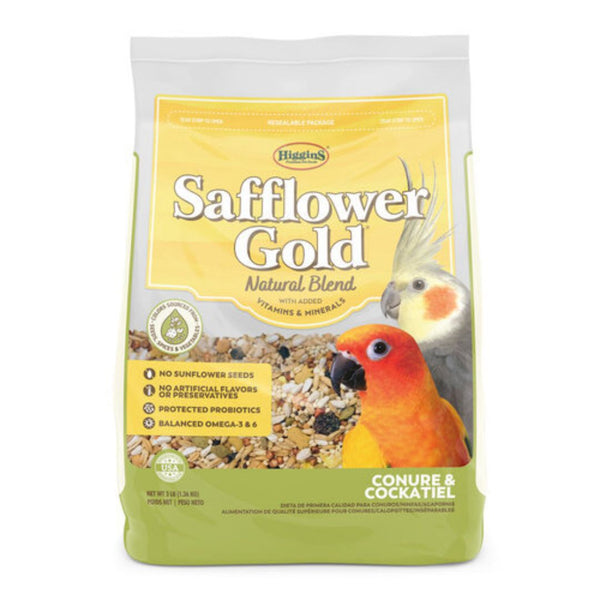 Higgins Safflower Gold Conure and Cockatiel Food
