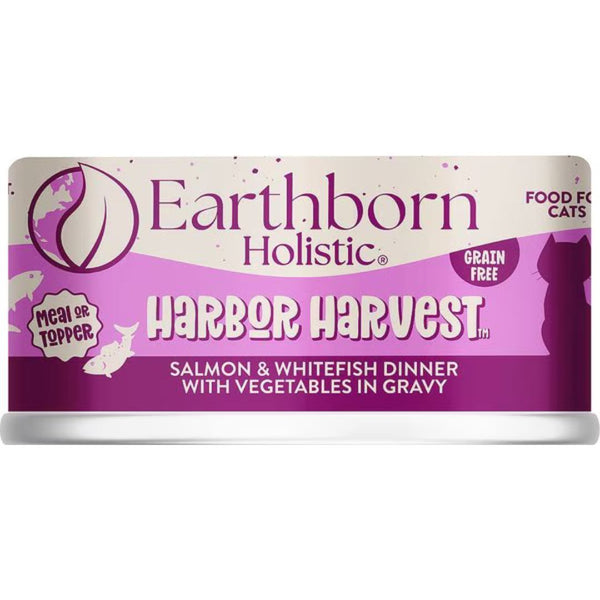 5.5oz Earthborn Harbor Harvest Canned Cat & Kitten Food (Salmon & Whitefish With Vegetables In Gravy)