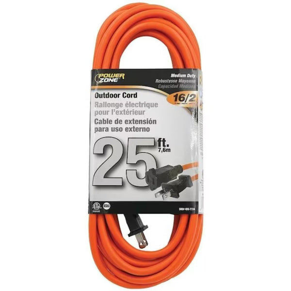 Power Zone Orange 25ft Outdoor Extension Cord - 16/3