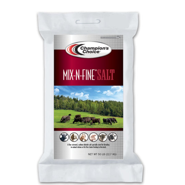 Champion's Choice Mix-N-Fine Salt - 50 lbs for Optimal Livestock Health and Nutrition