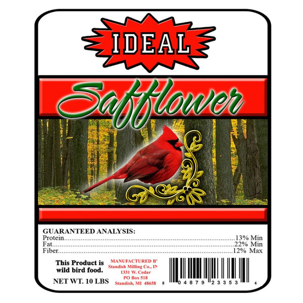 IDEAL Safflower Wild Bird Seed - Premium Food for Cardinals, Chickadees, Woodpeckers