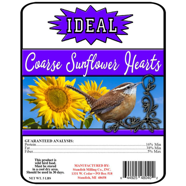 IDEAL Coarse Sunflower Hearts Wild Bird Seed - Attracts a Variety of Birds