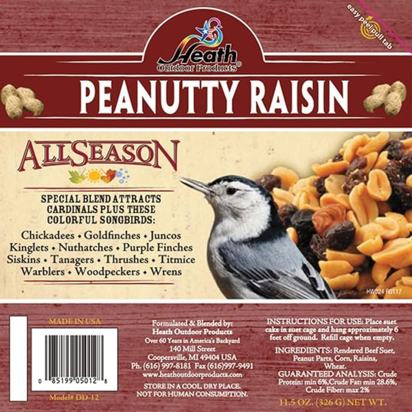 11.5oz Peanutty Raisin Suet Cake