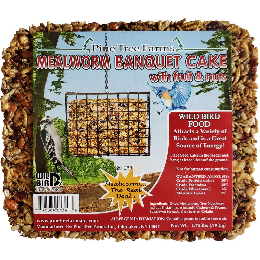 1.75 Lbs. Mealworm Seed Cake - Attracts Birds, High Energy