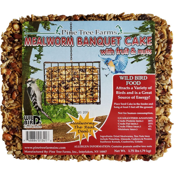 1.75 Lbs. Mealworm Seed Cake - Attracts Birds, High Energy