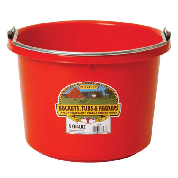 8Qt Miller Red Plastic Bucket with Handle
