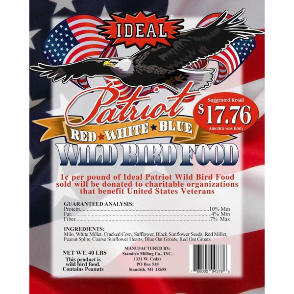 40Lb IDEAL Patriot Wild Bird Seed - Support US Veterans
