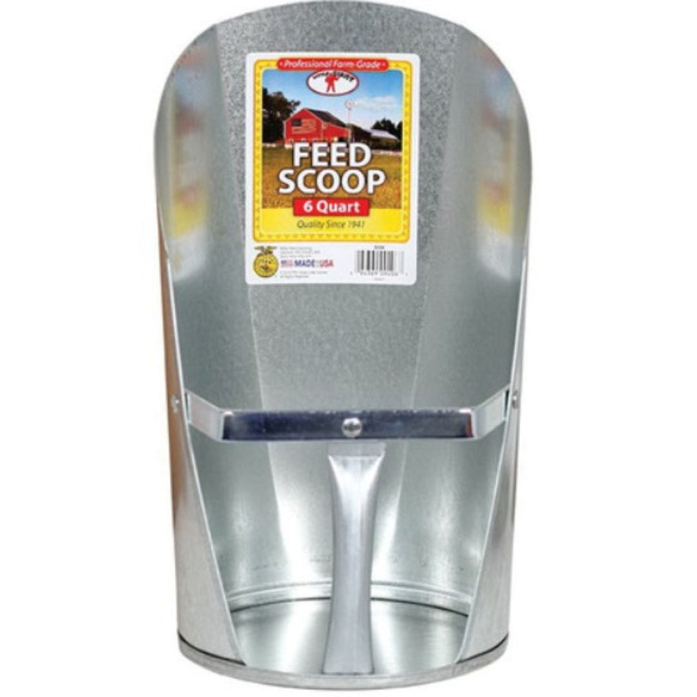 6Qt Galvanized Stackable Steel Feed Scoop