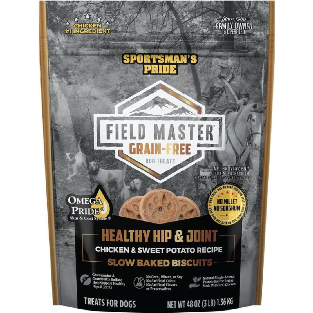 3lb Grain - Free Hip and Joint Chicken and Sweet Potato Biscuits Field Master Dog Treats - Natural Supplements for Active Canines