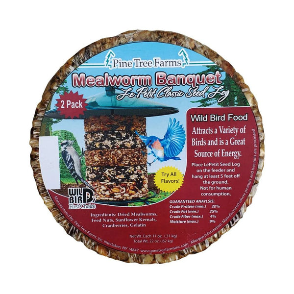 9oz Pine Tree Farms LePetit Mealworm Seed Log - 2 Pack