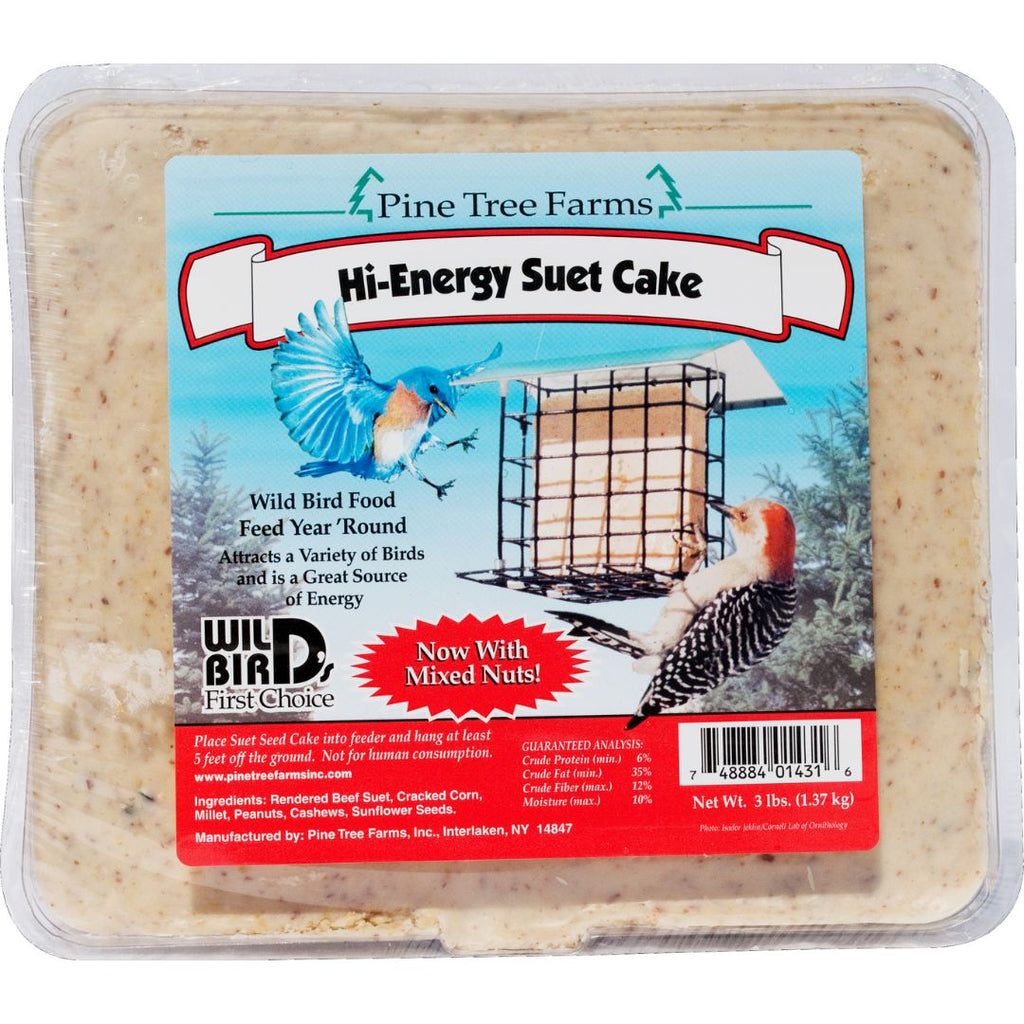 3 Lbs. Pine Tree Farms Hi Energy Suet Cake Bird Treats