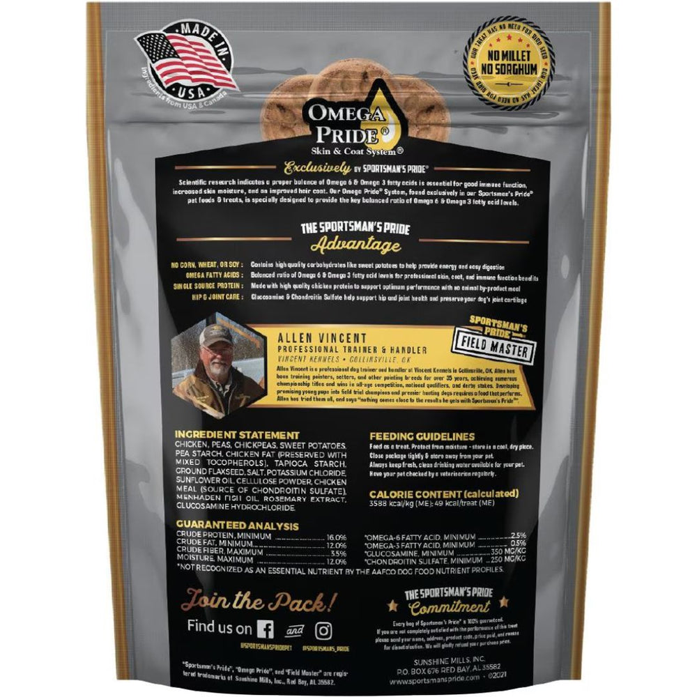 3lb Grain - Free Hip and Joint Chicken and Sweet Potato Biscuits Field Master Dog Treats - Natural Supplements for Active Canines