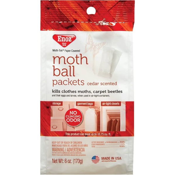 6oz Enoz Moth Ball Packets Cedar Scent