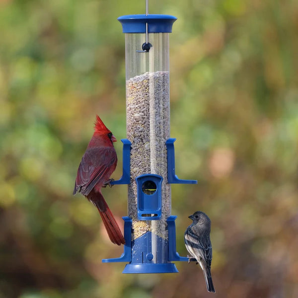 1.2 Qt. Nature's Way Small Blue Seed Plastic Tube Feeder