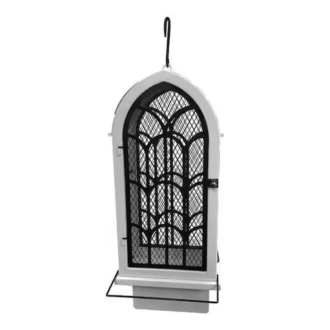Archway Birdie Chapel Bird Feeder for Mixed Seed and Suet or Seed Cakes