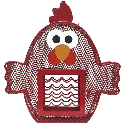 Chicken Suet 'n Seed Bird Feeder for Suet Cakes and Sunflower Seeds