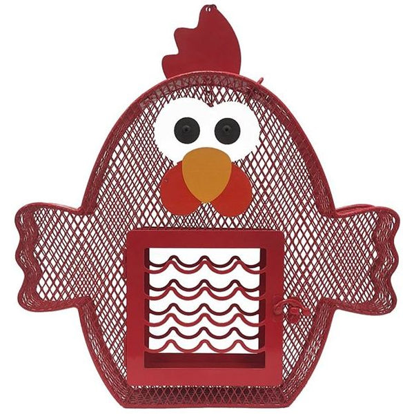 Chicken Suet 'n Seed Bird Feeder for Suet Cakes and Sunflower Seeds