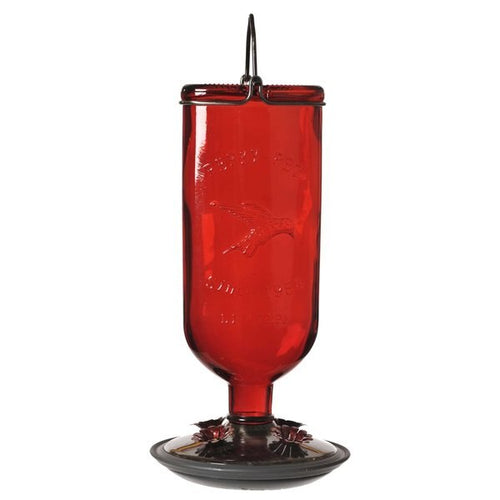16oz Perky Pet Antique Red Glass Hummingbird Feeder