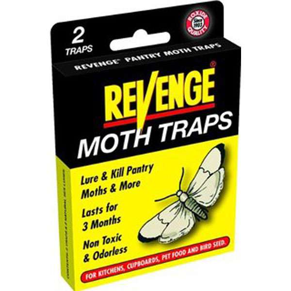 2 Pack Pantry Moth Traps (Revenge) - Highly Effective Pheromone Lures for Moth Control in Kitchens and Food Storage Areas