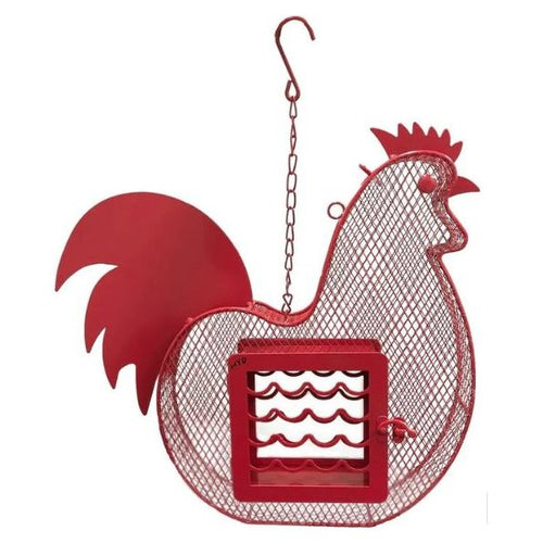 Rooster Suet 'n Seed Bird Feeder for Suet Cakes and Sunflower Seeds
