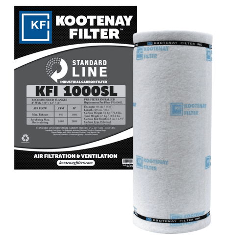 KFI1000SL Standard Line Carbon Filter - Pelletized Activated CKV-4, High CFM Ratings, No Flange Design | Handmade in North America
