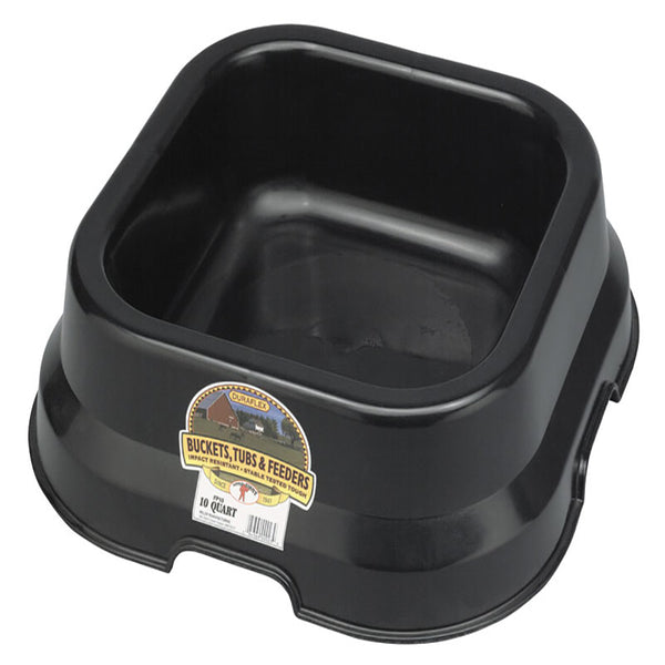 10 Quart Plastic Feed Pan - Durable Utility Pan for Pet and Livestock Feeding