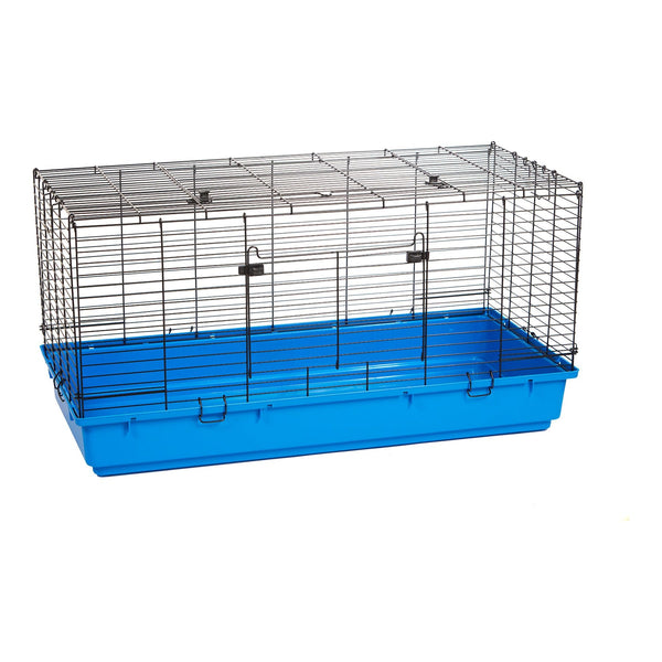 40" Large Blue Plastic Bottom Rabbit Home