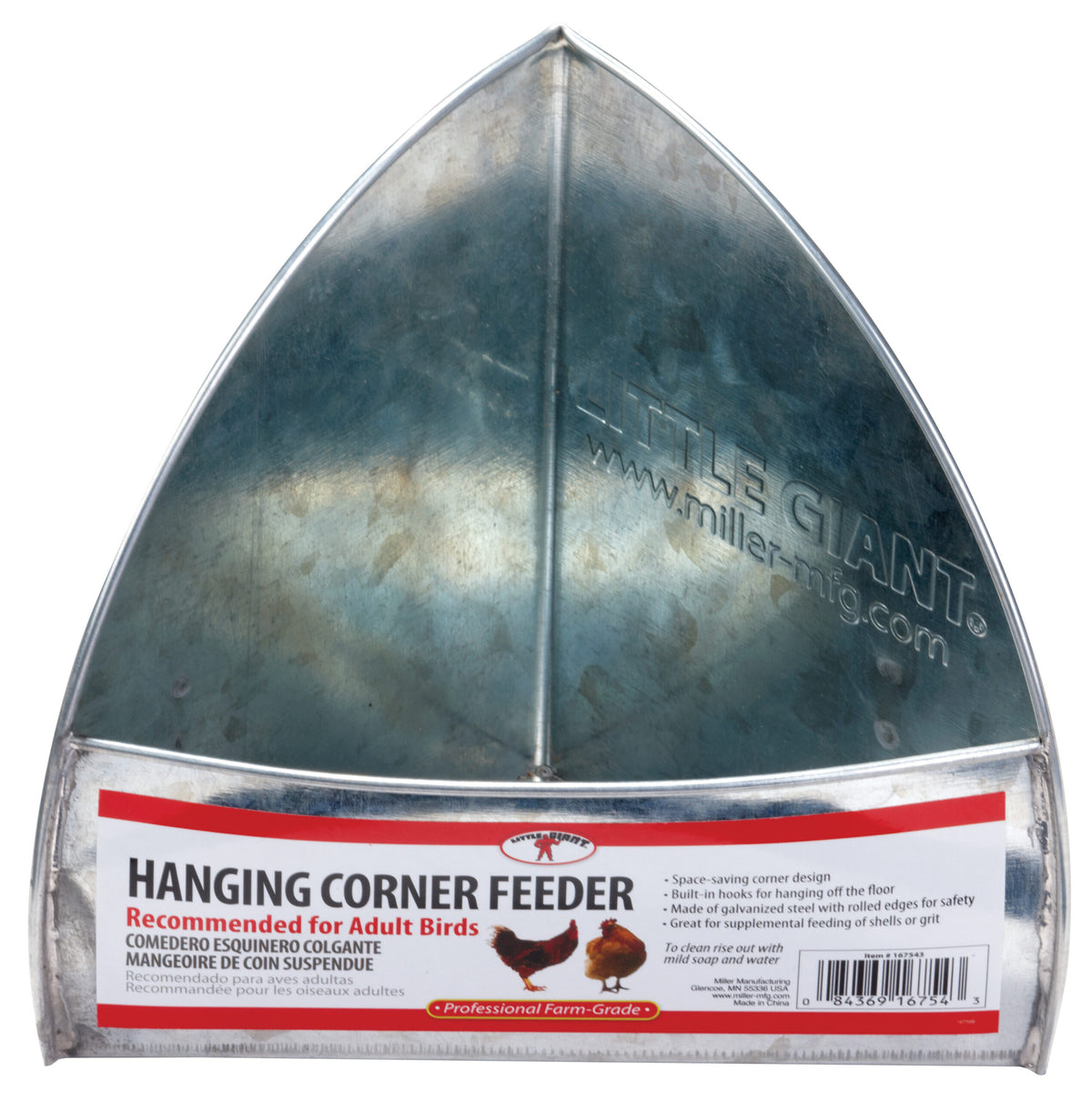 Galvanized Hanging Corner Poultry Feeders