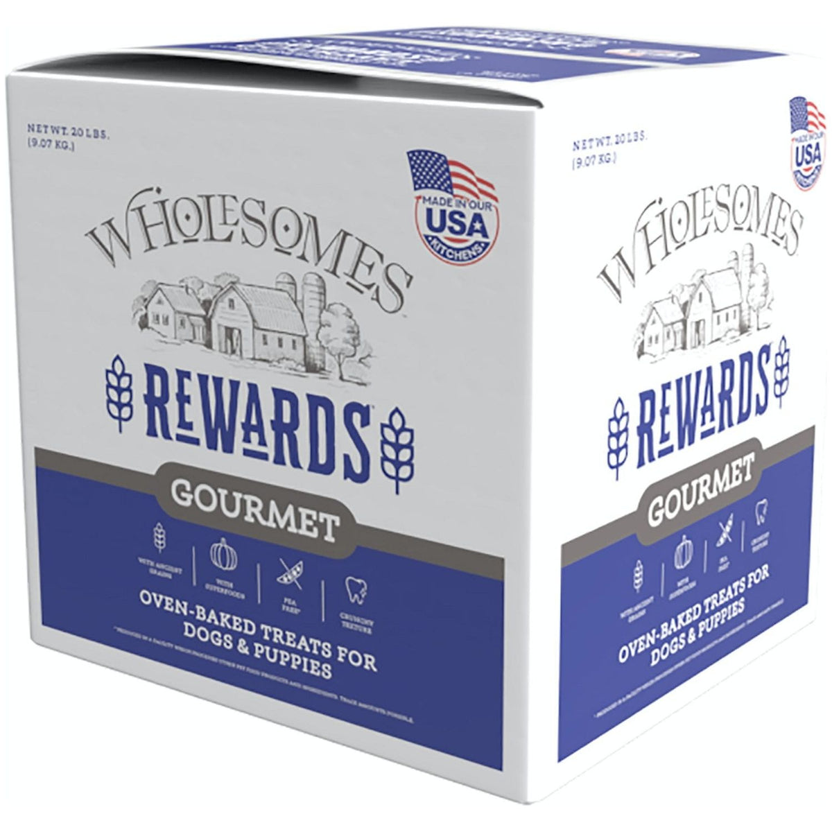 20 lb Wholesome Rewards Gourmet Smokey Bites - Savory Dog Biscuits with Irresistible Smoked Flavor