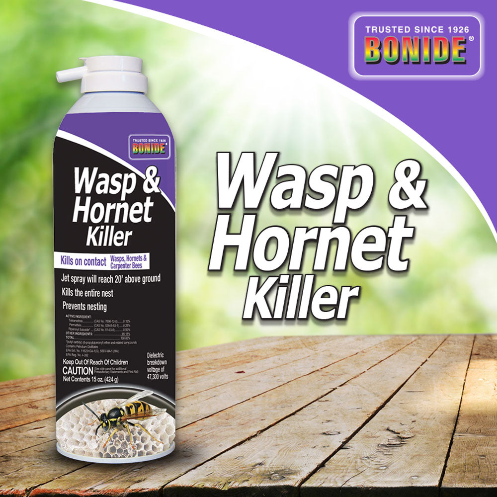 15oz Wasp & Hornet Spray - Powerful Instant Kill for Outdoor Nest Elimination and Insect Control