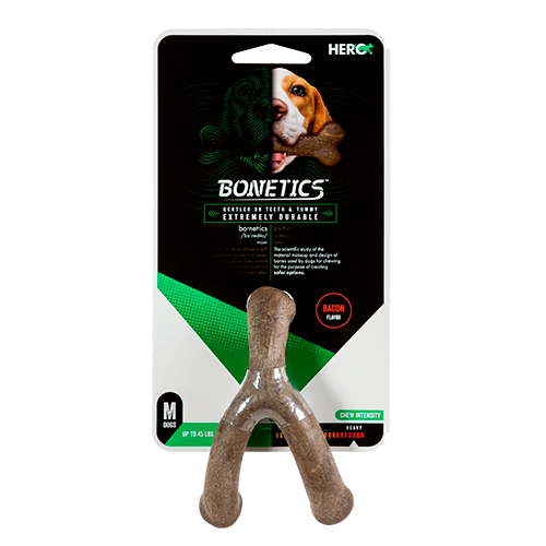 Bonetics 5.5" Bacon Flavor Wishbone Dog Chew Toy