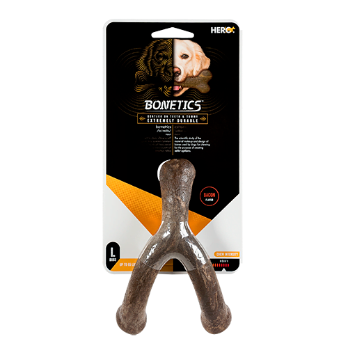 Bonetics 7.5" Bacon Flavor Wishbone Chew Toy