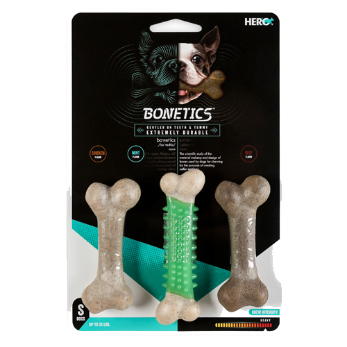 HERO BONETICS™ 3-PACK CHEW COMBO DOG CHEW TOYS FOR SMALL DOGS