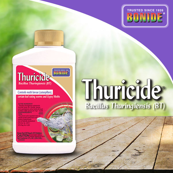 8oz THURICIDE BT Tent Worm Control - Bacillus Thuringiensis Insecticide for Safe and Effective Caterpillar Control in Gardens and Orchards