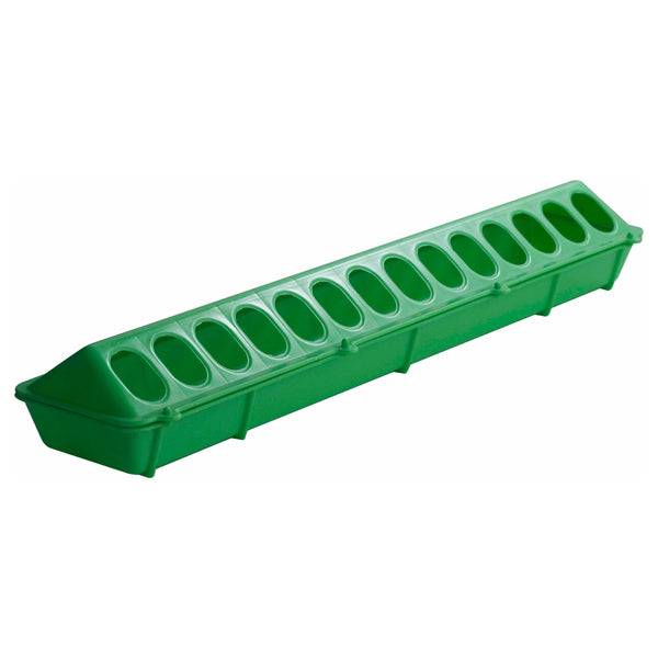 20"  Lime Green Plastic Flip-Top Poultry Ground Feeder