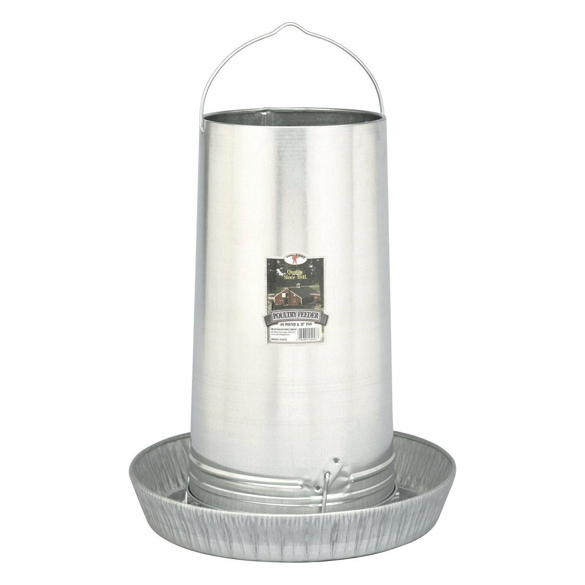 40-Pound Hanging Metal Poultry Feeder