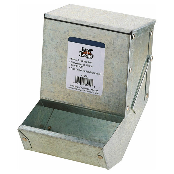 5" Metal Small Animal Feeder with Lid