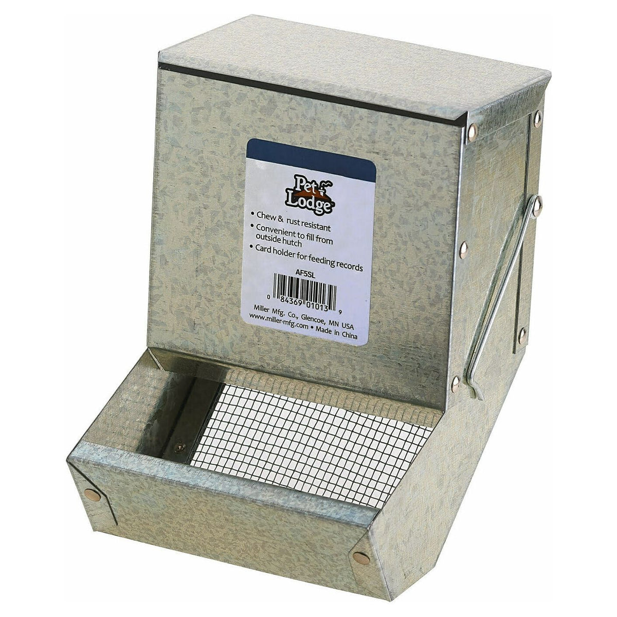 5" Metal Small Animal Feeder with Lid and Sifter Bottom