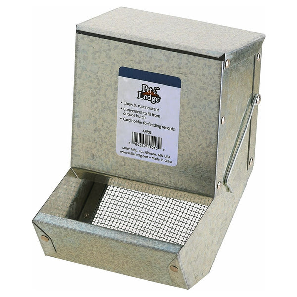 5" Metal Small Animal Feeder with Lid and Sifter Bottom
