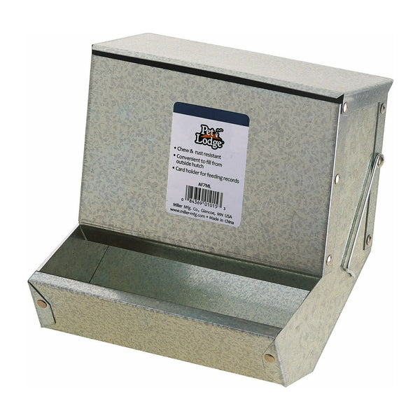 7" Metal Small Animal Feeder with Lid