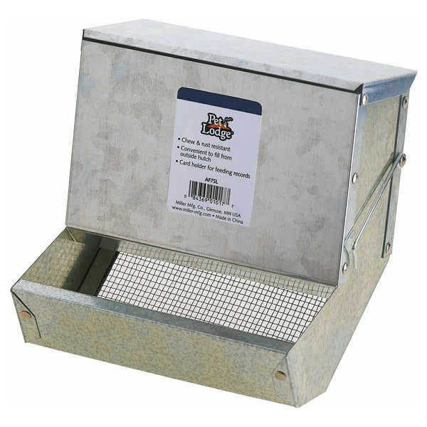 7" Metal Small Animal Feeder with Lid and Sifter Bottom