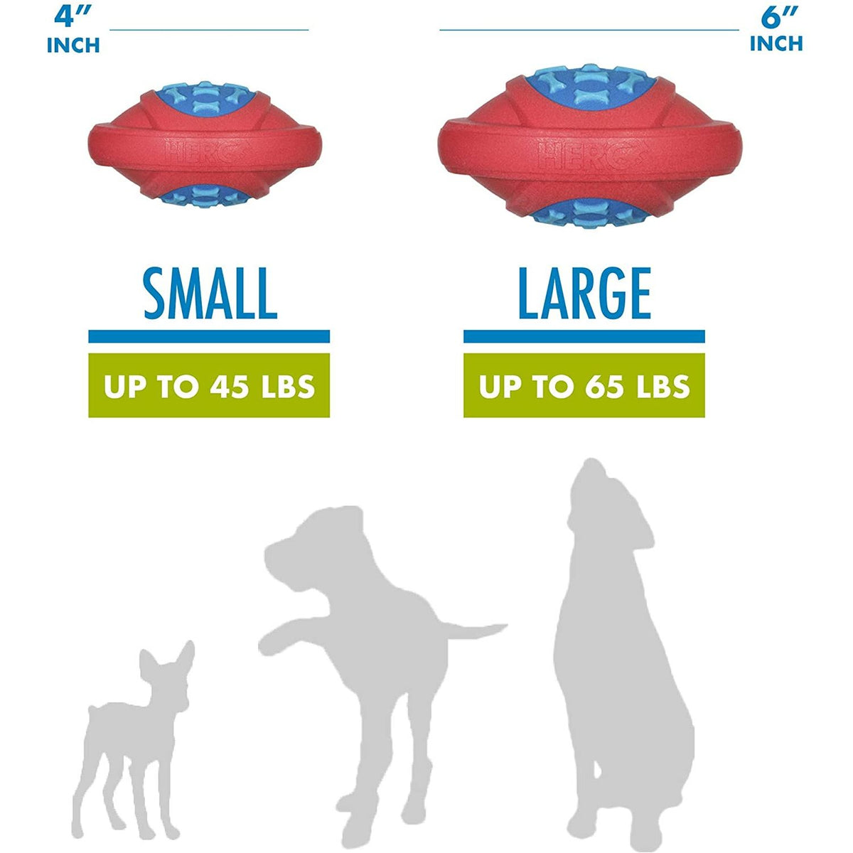 Outer Armor Small Football Blue/Red Dog Toy