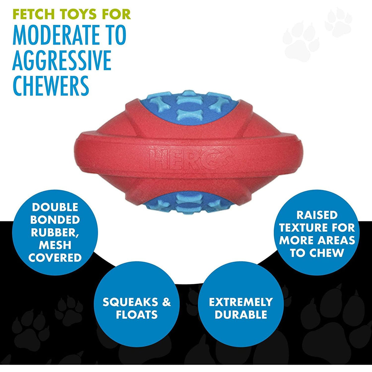 Outer Armor Large Football Blue/Red Dog Toy