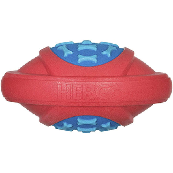 Outer Armor Large Football Blue/Red - Durable Dog Toy for Fetch and Playtime