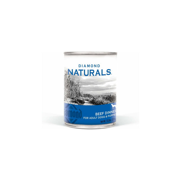 Case of 12 - 13oz Diamond Naturals Beef Dinner Canned Dog Food